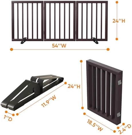 Brown 18-55" Wide Dog Gate, Bamboo Dog Gates - Image 6