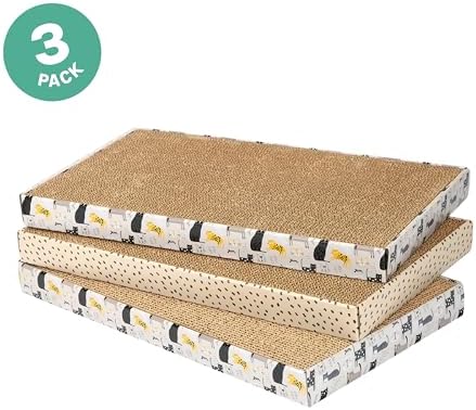 Kitty City Cat Scratcher– 3-Pack Durable Corrugated Cardboard Scratch Pads - Image 2