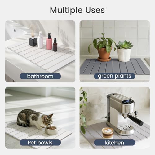 Meowoo Foldable Stone Bath Mat, 23.6"x15.3" Diatomaceous Earth Mat - Image 7