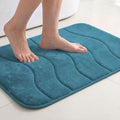 Flamingo P Dark Teal Bath Mat 17x24 Quick Dry Washable Soft Memory Foam by FlamingoP