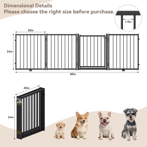 SNUOWU Full Metal Freestanding Dog Gate - Image 3