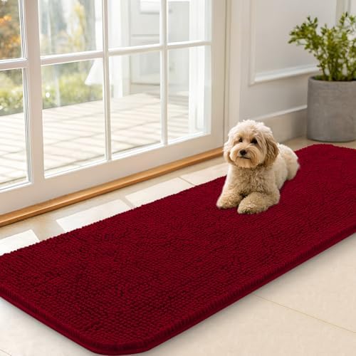 OLANLY Dog Door Mat for Muddy Paws 59x20, Super Absorbent Chenille Mud Mat by OLANLY