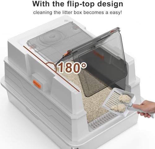 AIPERRO Extra Large Enclosed Stainless Steel Cat Litter Box - Image 3