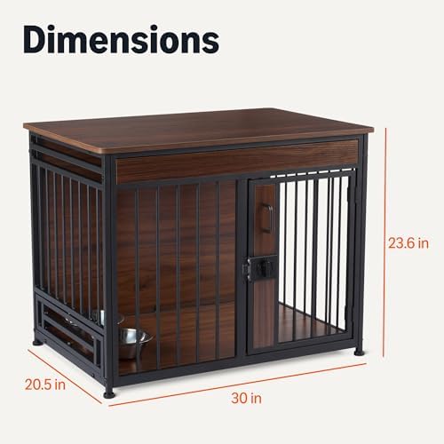 Amazon Basics Furniture Style Dog Crate, Sturdy Wooden Pet Kennel, End Table - Image 5