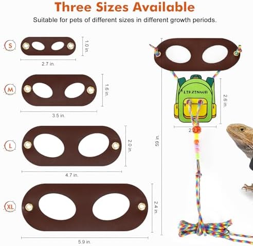 LIKZINWA Bearded Dragon Sling Carrier and Leash Harness, Small Animal Carrier - Image 2