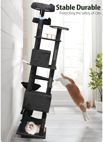 Meecal Black Cat Tree, 79in Tall Tower - Image 7