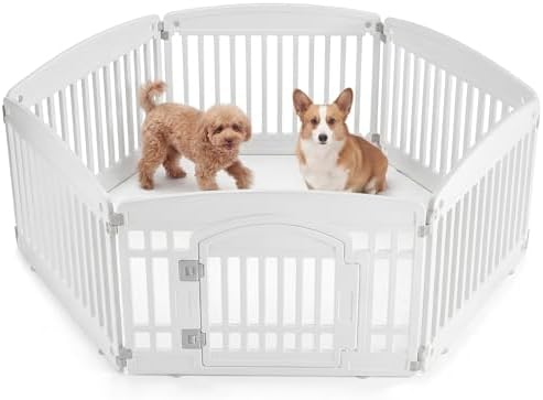 NEWBULIG 6 Panels 24 Inch Dog Playpen, Plastic Pet Play Pen Fence by NEWBULIG