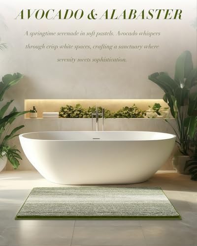 BSICPRO Chenille Bathroom Rugs, 20x32 Striped Bath Mats - Image 6