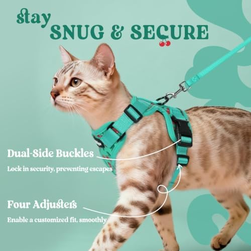rabbitgoo Cat Harness and Leash Set, Escape Proof Vest, Cherry Grove - Image 6