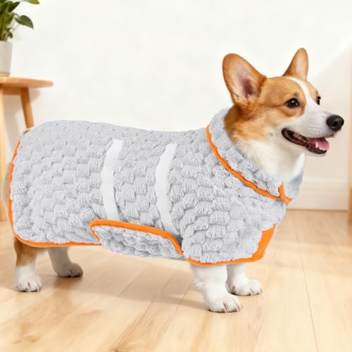 Glittme Dog Bathrobe, Super Absorbent Fleece Drying Robe - Image 2