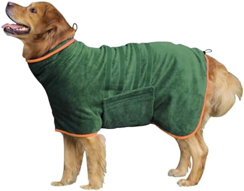 Dog Bathrobe Towel Dog Drying Coat Microfiber Absorbent Fast Drying Robes by HhiMyOct