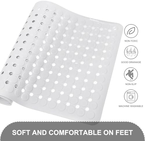 TEESHLY Bath Mat for Tub & Shower, Non Slip Soft Bathmat - Image 4