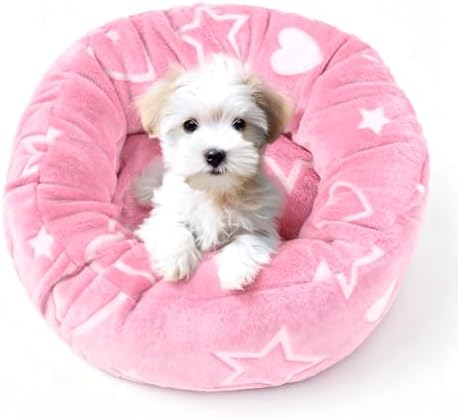 Flannel Round Replacement Dog Bed Cover Elastic Edged 20×9.8 Inch - Image 2