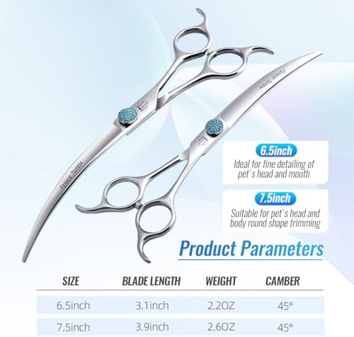 Fenice Professional Grooming Curved Shear: 45 Degree Super Curves Scissors - Image 4