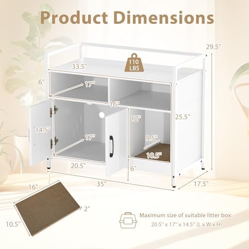 Giantex Cat Litter Box Enclosure - Image 3