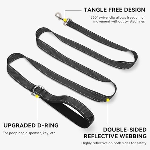 Joytale Reflective Dog Leash for Medium & Large Dogs, 4 FT x 1" - Image 5