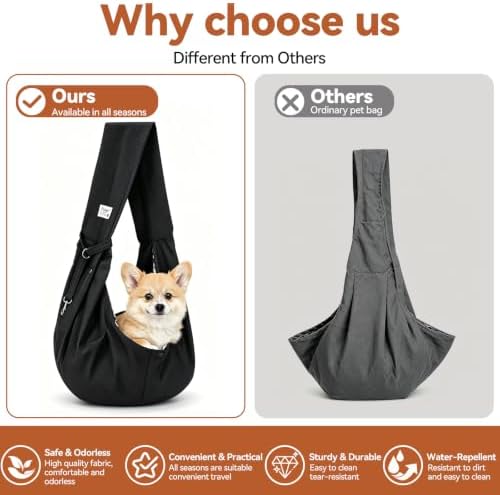Dog Sling Carrier, Lightweight Breathable Puppy Carrier - Image 4