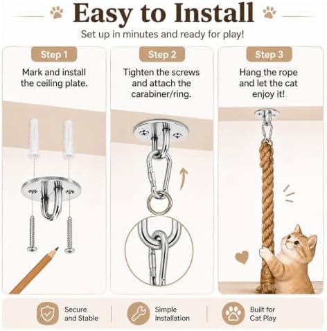 Extra Long 7.9Ft Jute Rope Cat Wall Climber - Image 6