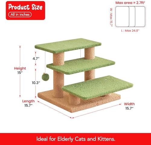15''H Green Multi-Step Pet Stairs - Image 6