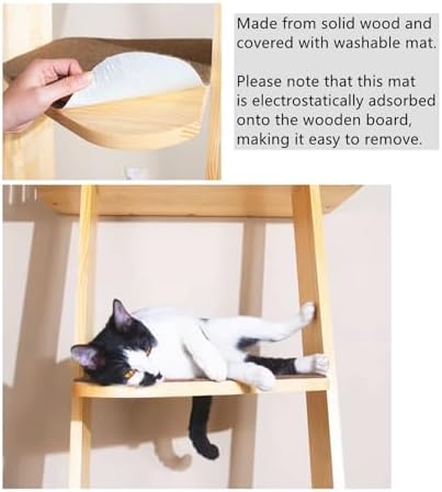 Modern 70“ Tall 6 Level Leaning Cat Climbing Ladder Tree Tower Condo - Image 4