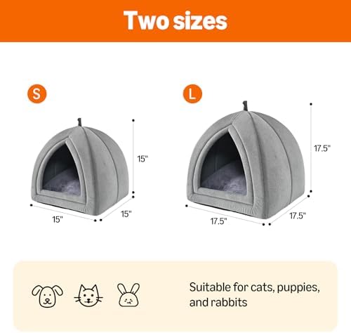 Amazon Basics Cat Bed Cave, 2-in-1 Foldable House - Image 3