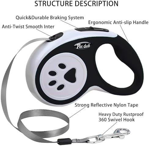 5M/16FT Retractable Dog Leash for Small Medium Dog - Image 2