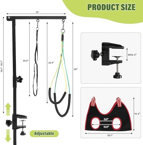 Dog Grooming Arm 35" with Hammock, Haunch Holder - Image 6