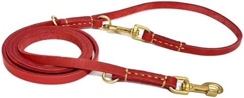 Multi Function 8ft Genuine Leather Hands Free Dog Training Leash by GuidingStar