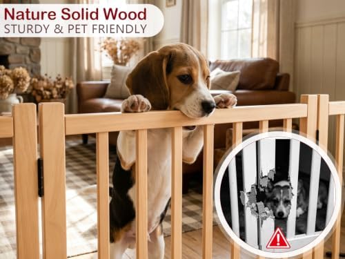 Wooden Freestanding Dog Gate Indoor - Image 5