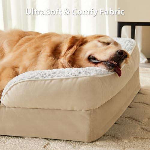 LEXTRO Orthopedic Dog Beds for Large Dogs, Comfy Washable Dog Couch Bed - Image 2