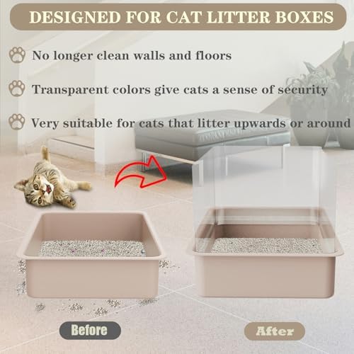 9Pcs Cat Litter Box Pee Shields, Litter Box Splash Guard - Image 4