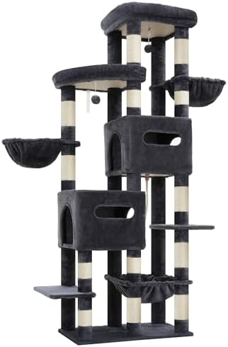Heybly Cat Tree, 74.8-Inch Spacious & Tall Cat Tower - Image 4