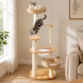 SHODMI Modern Cat Tree for Large Indoor Cats 61 in Rubber Wood Cat Tower by SHODMI