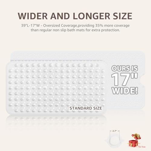 OTHWAY Bath Mat for Tub Non Slip: 39" X 17" Long Bathtub Mat - Image 5