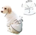 Dog Bathrobe, Microfiber Fast Drying Absorbent Hooded Bath Towel White by HDKUW