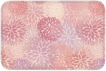 Pink Chrysanthemum Floral Bath Mat 24x16 Inch Non-Slip Soft Microfiber Bathroom by Unknown
