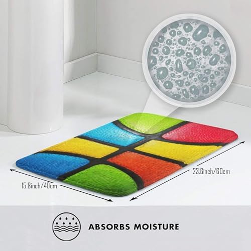 Colorful Basketball Texture Bath Mat 24x16 Inch Non-Slip Soft Microfiber - Image 5