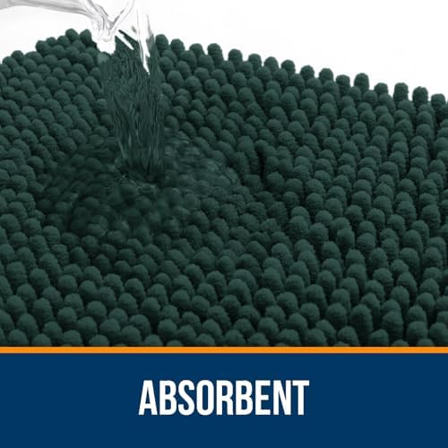 OLANLY Small Bathroom Rugs 30x18, Extra Soft Absorbent Chenille Bath Rugs - Image 4