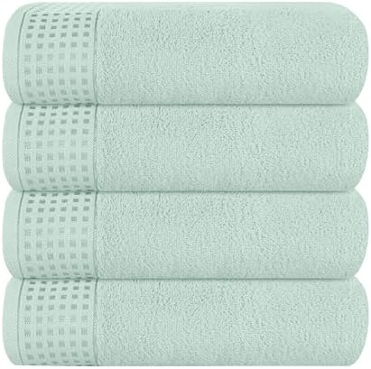 GLAMBURG Ultra Soft 4 Pack Oversized Bath Towel Set 27x54 inches, 100% Cotton by GLAMBURG