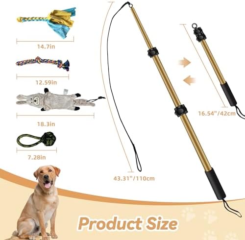 Flirt Pole for Dogs, Interactive Toys Tug-of-war for Pet, Durable Teaser Wand - Image 2