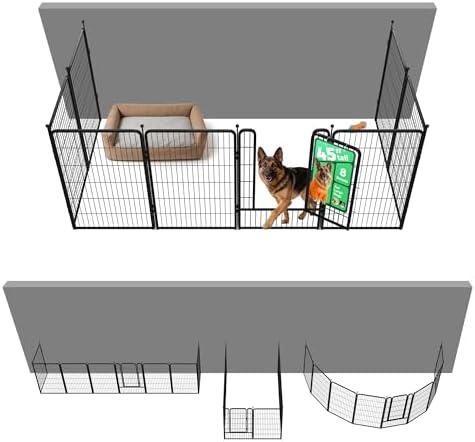 FXW Rollick Dog Playpen with Fence-to-Wall Anchors, 8 Panels by FXW