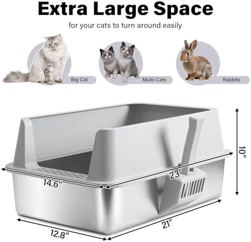 XL Stainless Steel Litter Box - Image 2