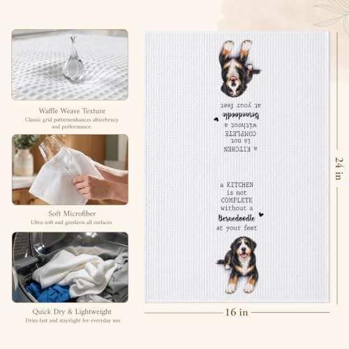 Bernedoodle Kitchen Towel, Funny Dog Lover Kitchen Decor - Image 2