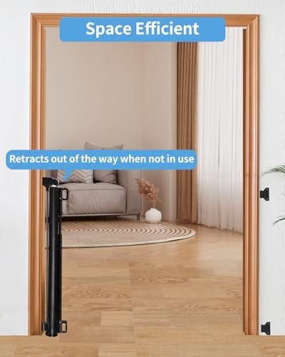 33" H Retractable Baby&Dog Gate, Fits up to 55" W, Hardware Mounted - Image 4