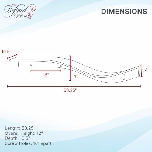 The Refined Feline 60 Inch Lotus Branch Cat Shelf in Black Espresso Right Facing - Image 4