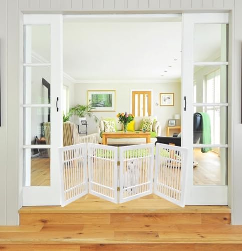 Urnporium Pet Dog Gate Freestanding, Strong Durable Folding Wooden Fence - Image 4