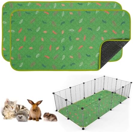 Sunheir 2 Pack Washable Guinea Pig Pee Pads, Absorbent Bedding Training Mat by SUNHEIR