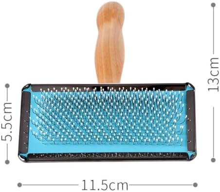 Alipis Portable Pet Hair Remover Brush Stainless Needle and Wooden Handle - Image 2