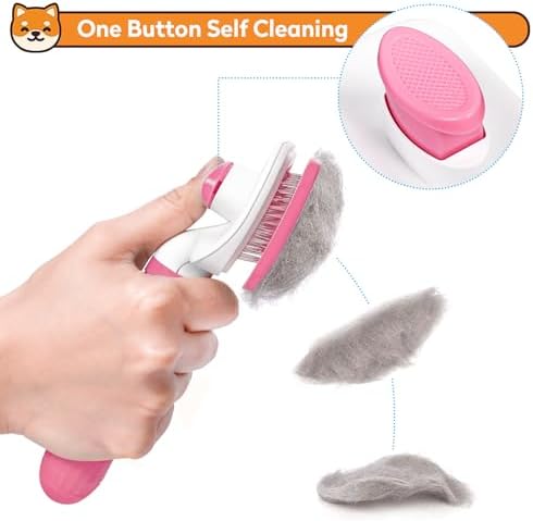 Dog & Cat Brush, Self Cleaning Slicker Brush - Image 3
