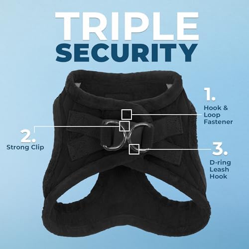 Voyager Step-in Plush Dog Vest Harness -Black Plush - Image 2